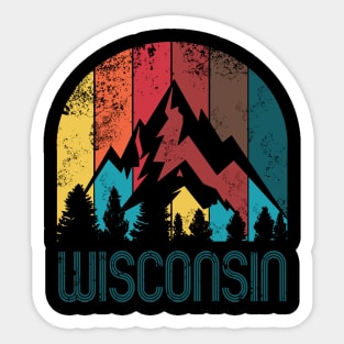 Retro Wisconsin Design for Men Women and Kids Sticker